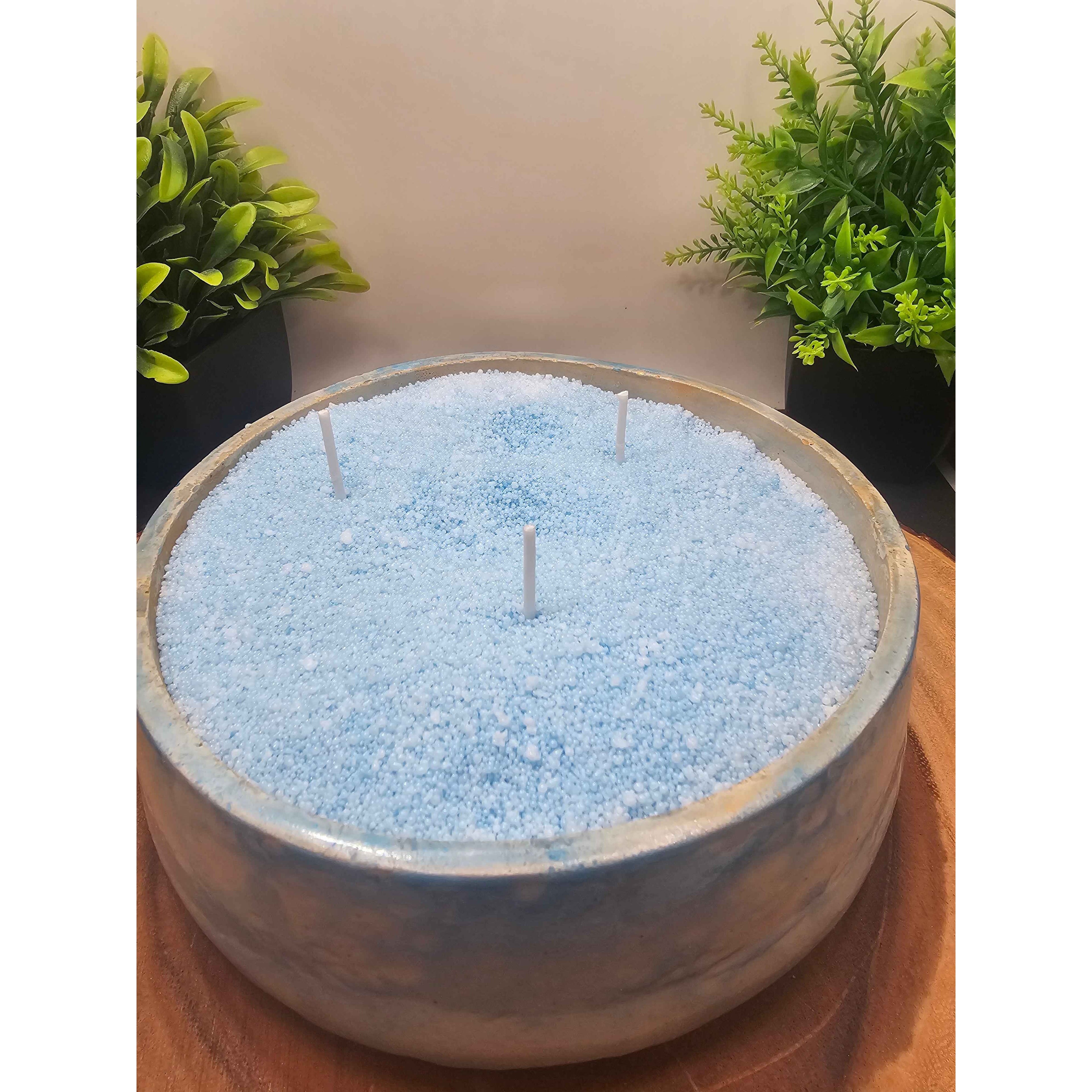 Blue Lemon Candle Bowl by CrystalCloud Company