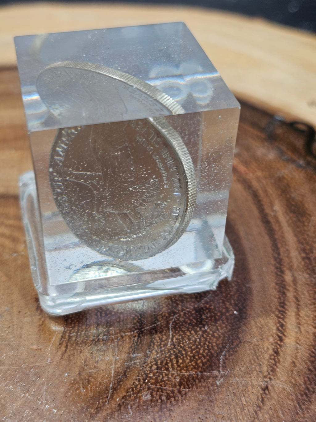 Liberty dollar paperweight by CrystalCloud Company