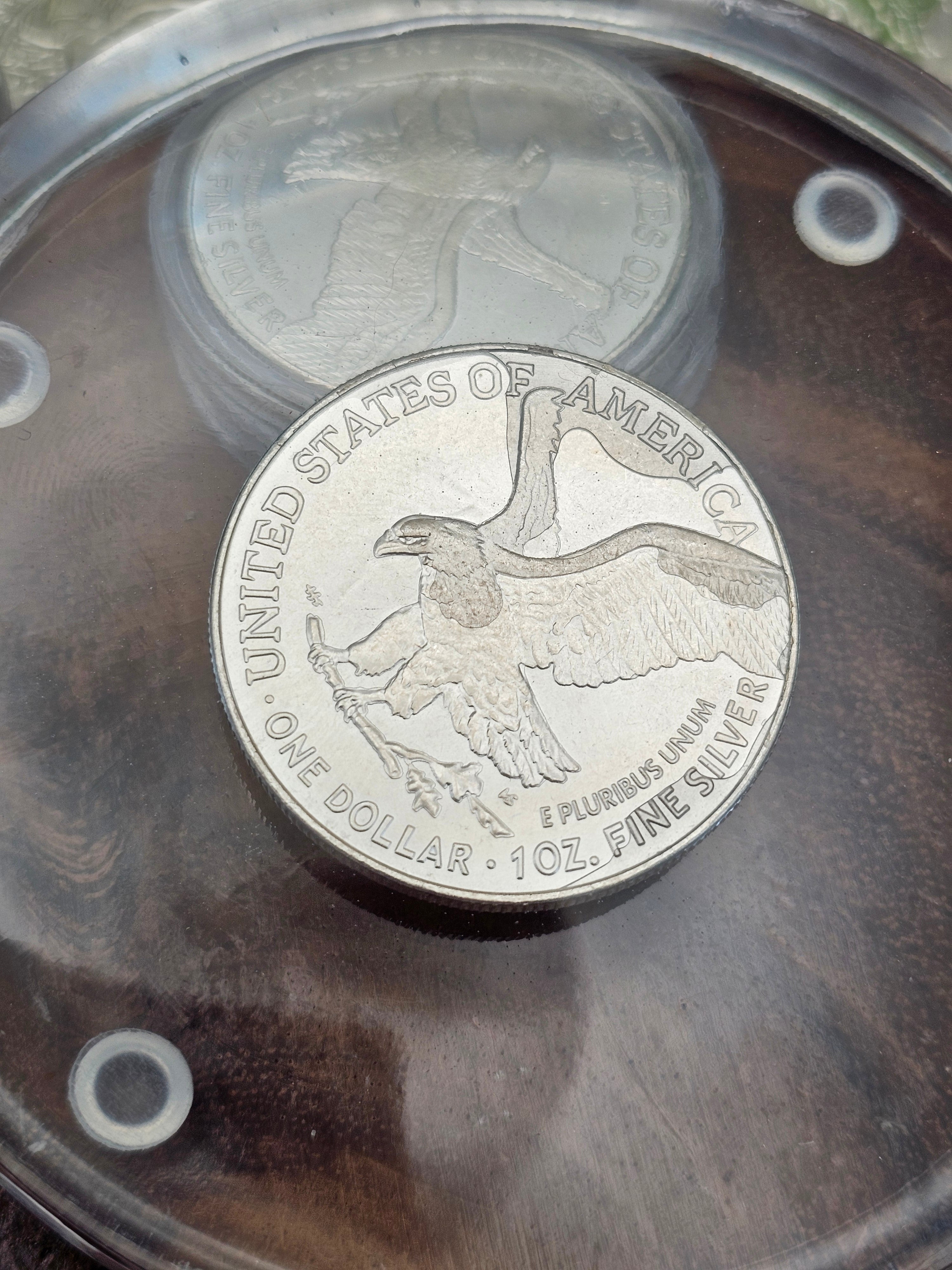 Silver Dollar coaster set 4pcs by CrystalCloud Company