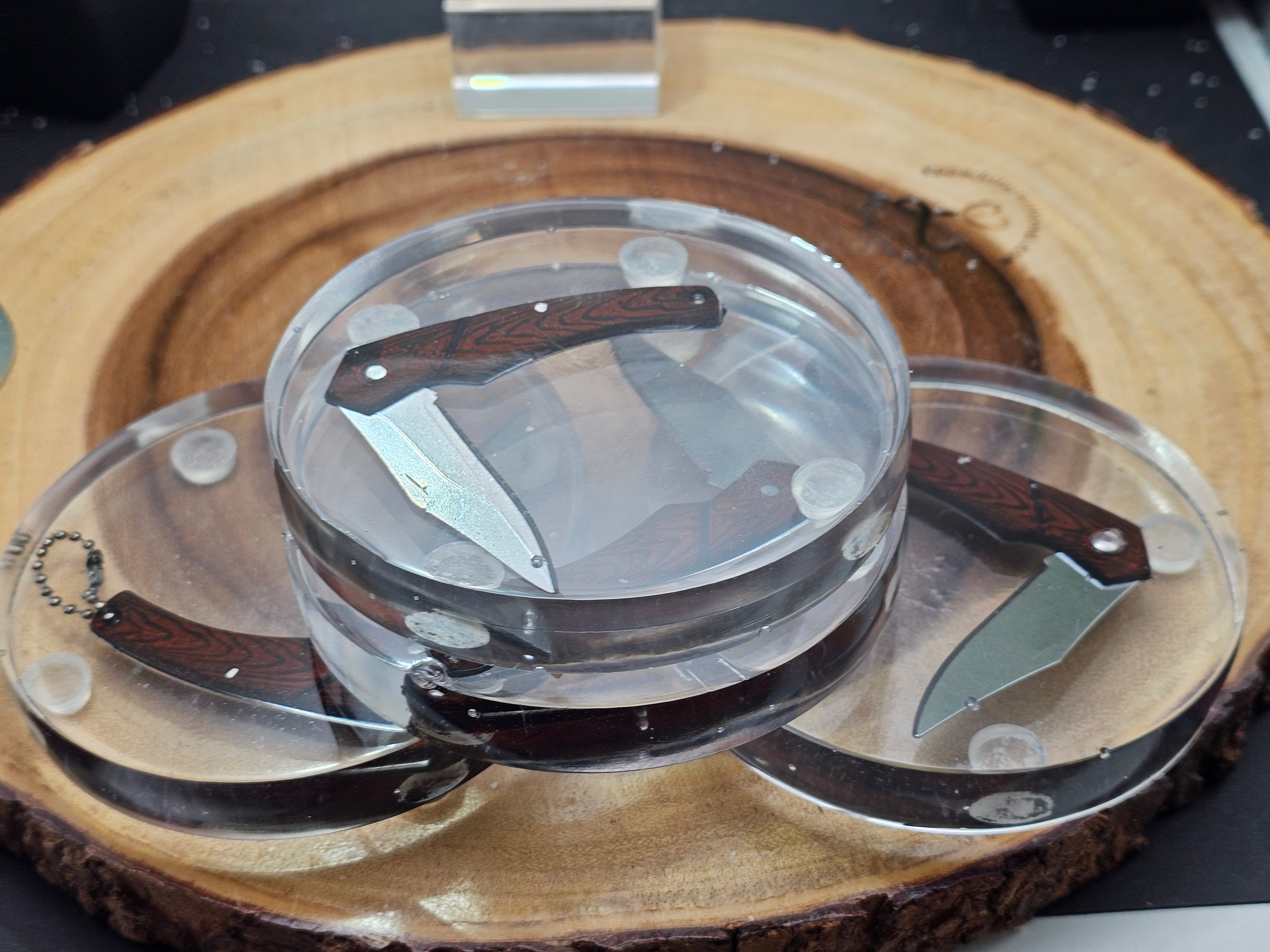 Pocket knife coaster set by CrystalCloud Company