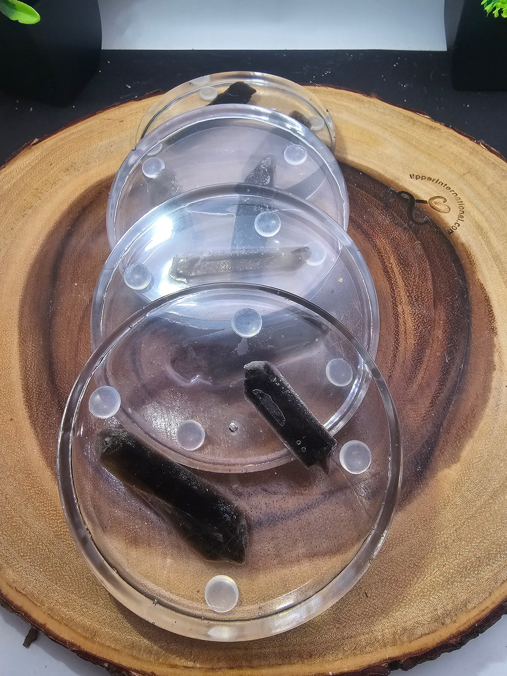 Smoky quartz coaster set by CrystalCloud Company