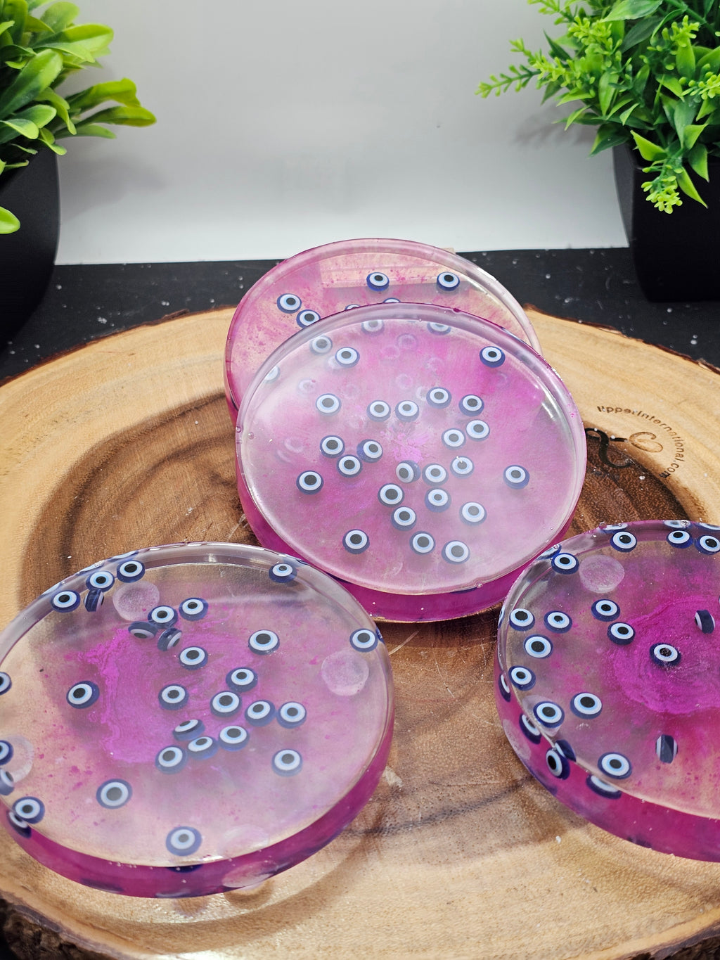 Lucky evil eye coaster set by CrystalCloud Company