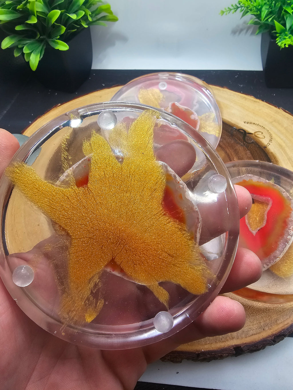 Agate coaster set by CrystalCloud Company