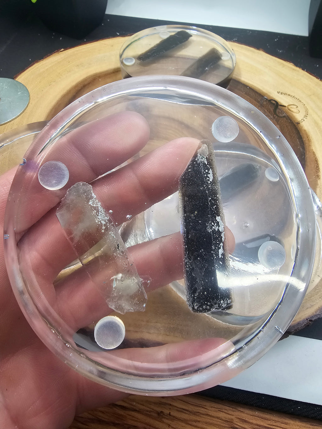 Smoky quartz coaster set by CrystalCloud Company