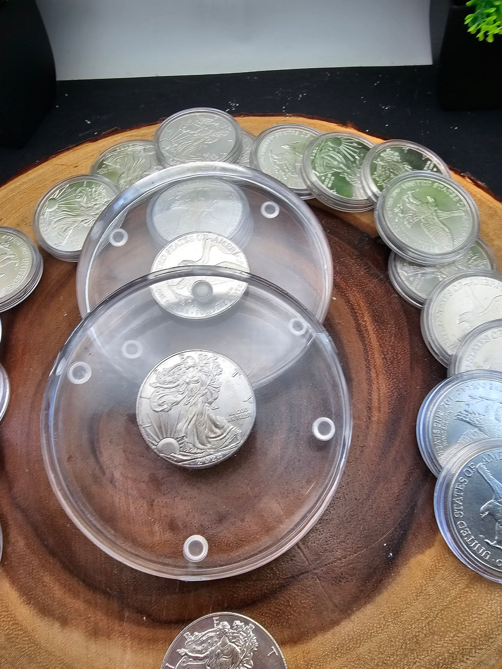 Silver Dollar coaster set 4pcs by CrystalCloud Company