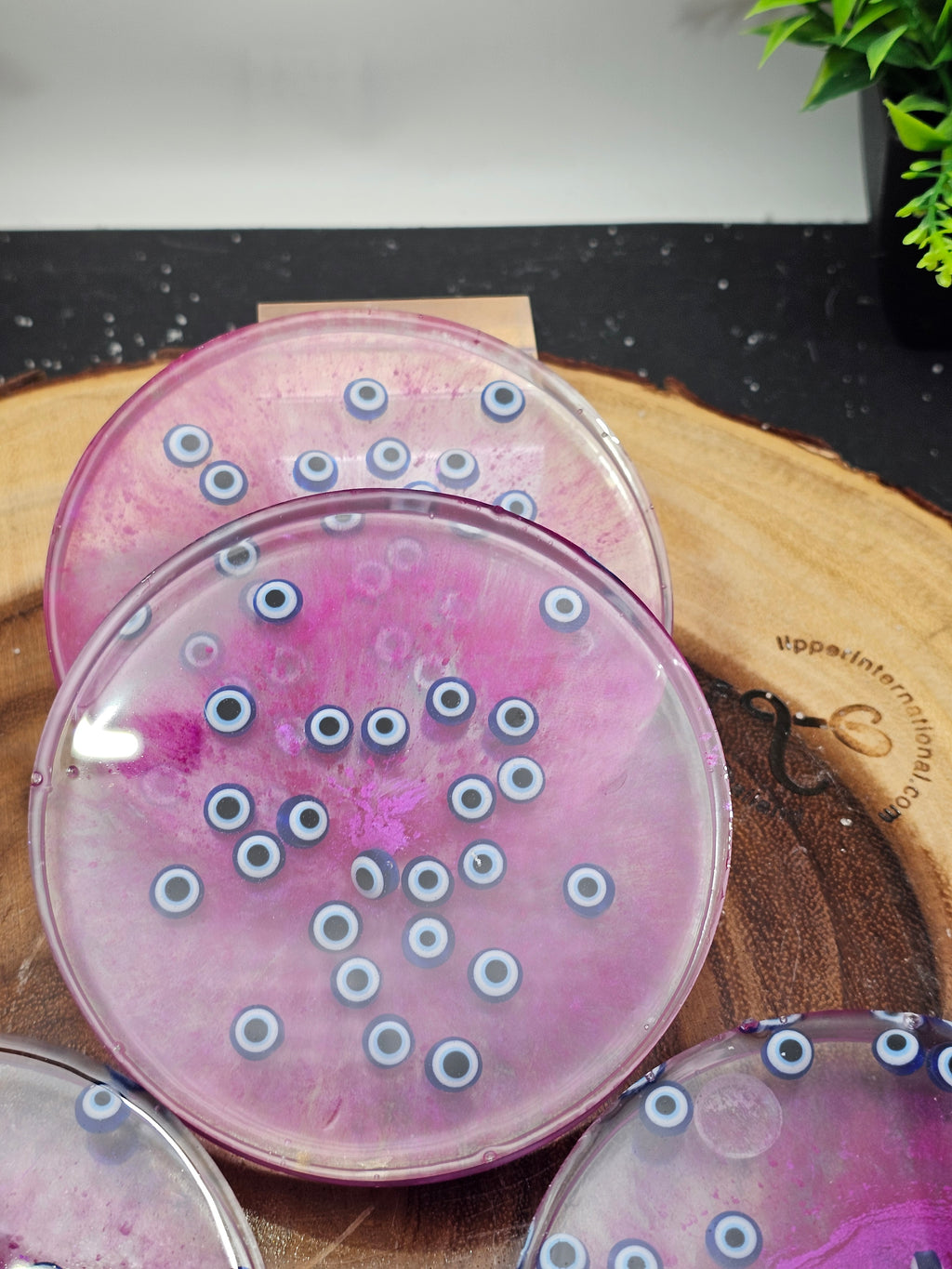 Lucky evil eye coaster set by CrystalCloud Company