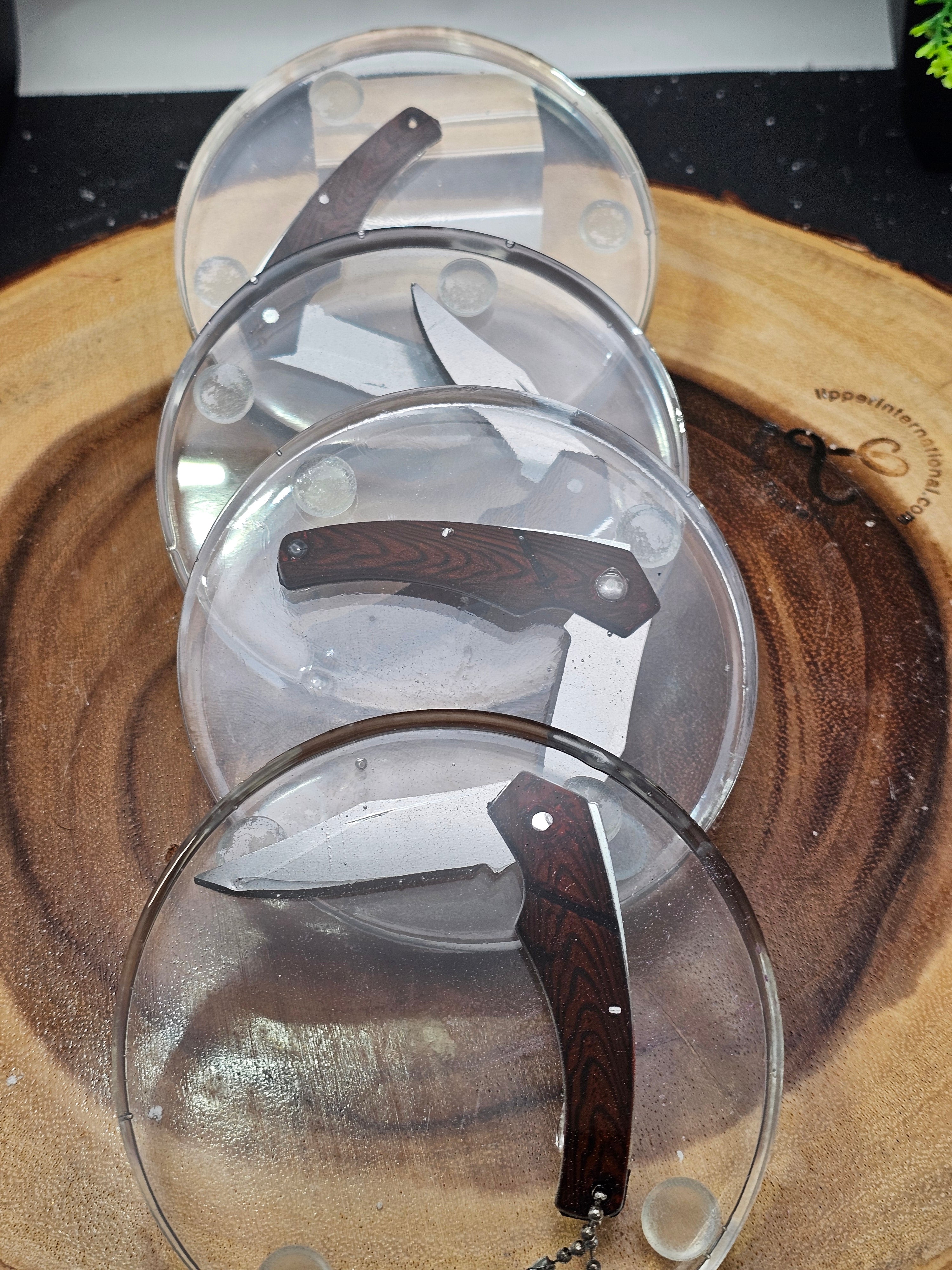 Pocket knife coaster set by CrystalCloud Company
