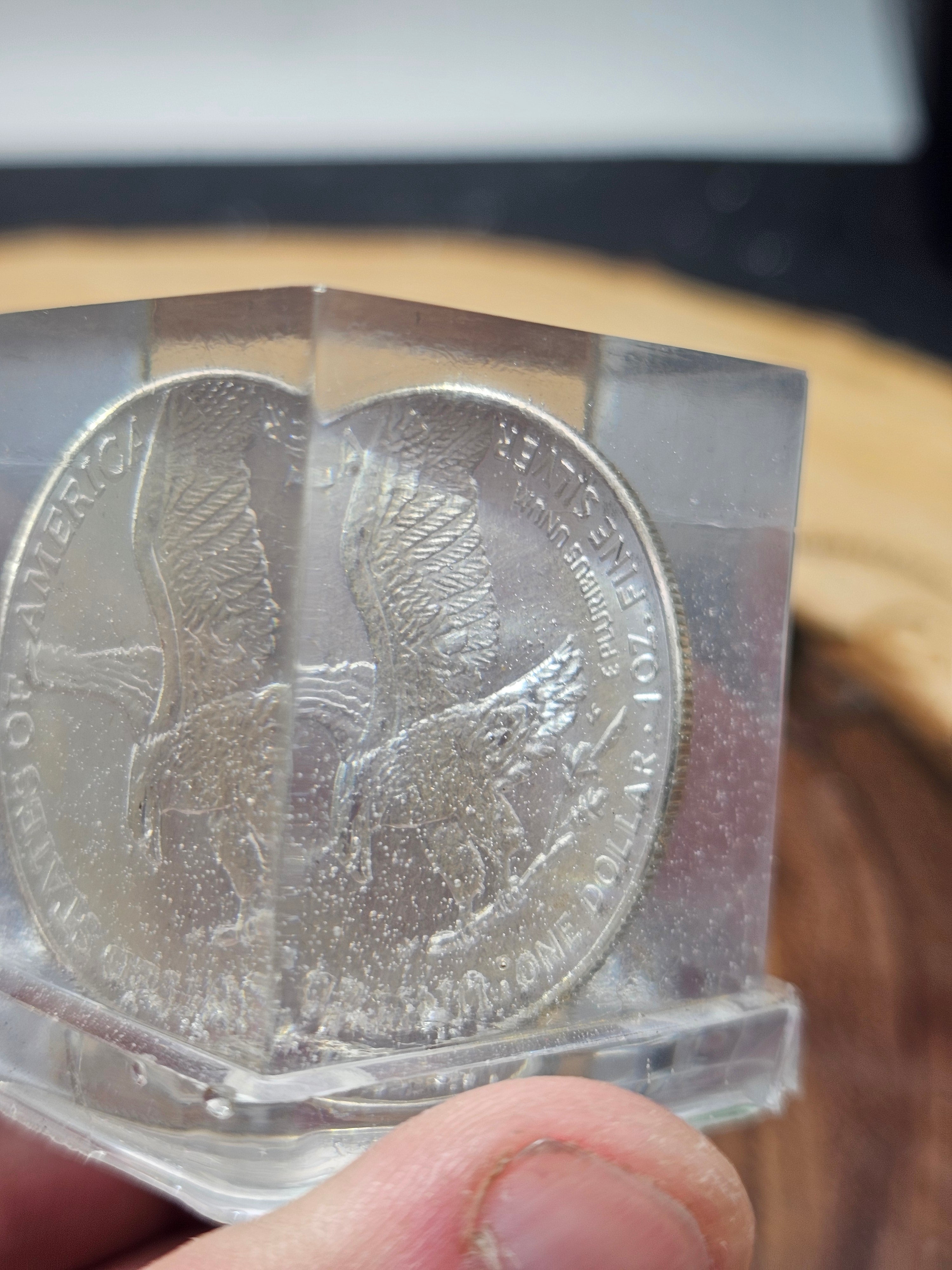 Liberty dollar paperweight by CrystalCloud Company