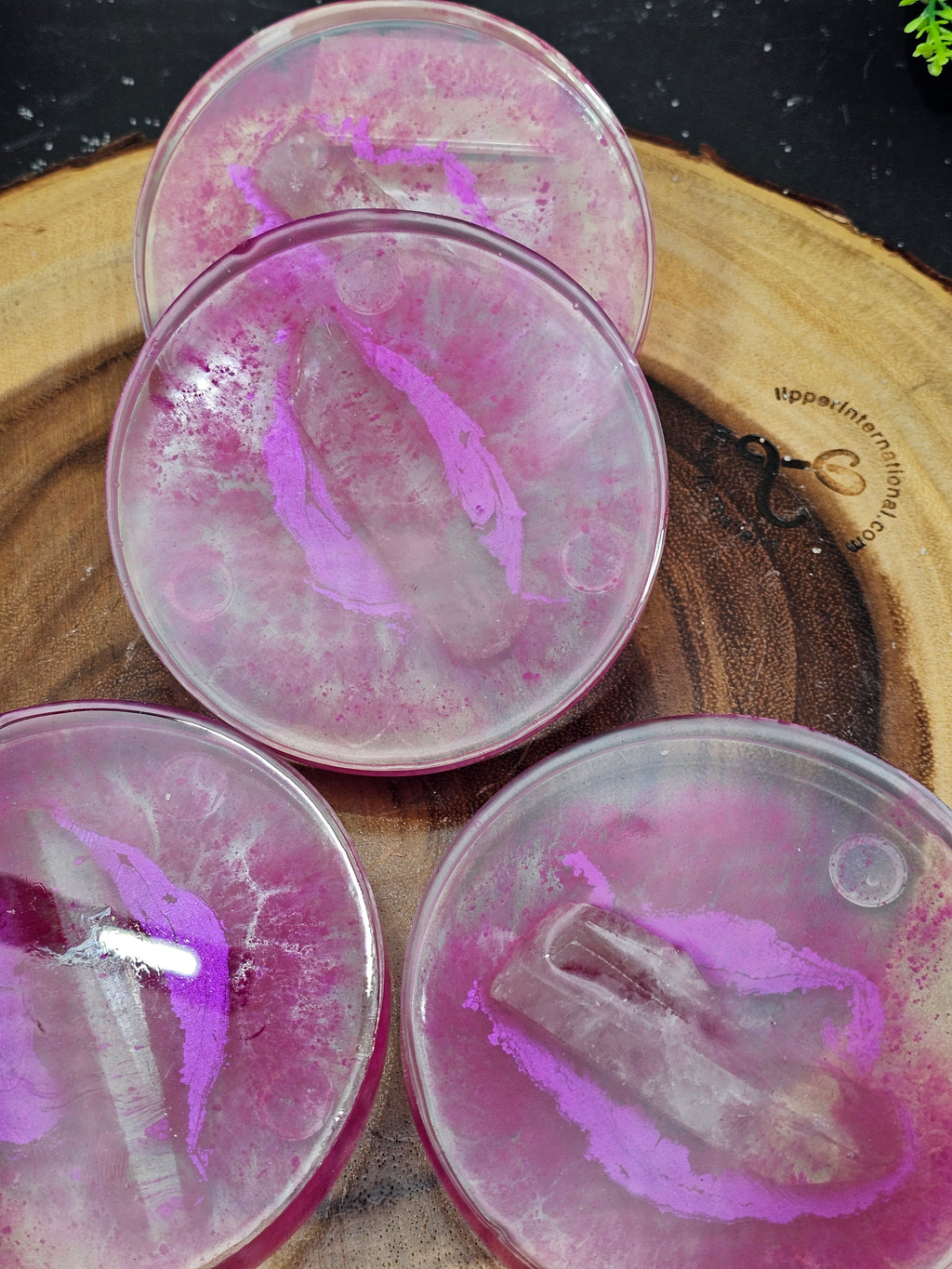 White Quartz coaster set by CrystalCloud Company