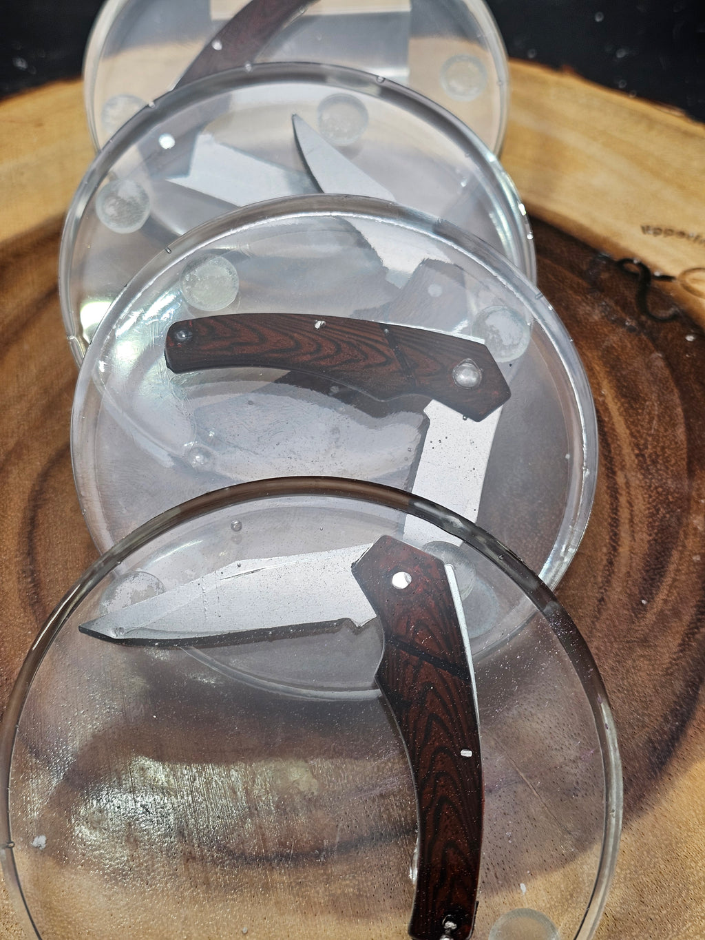 Pocket knife coaster set by CrystalCloud Company