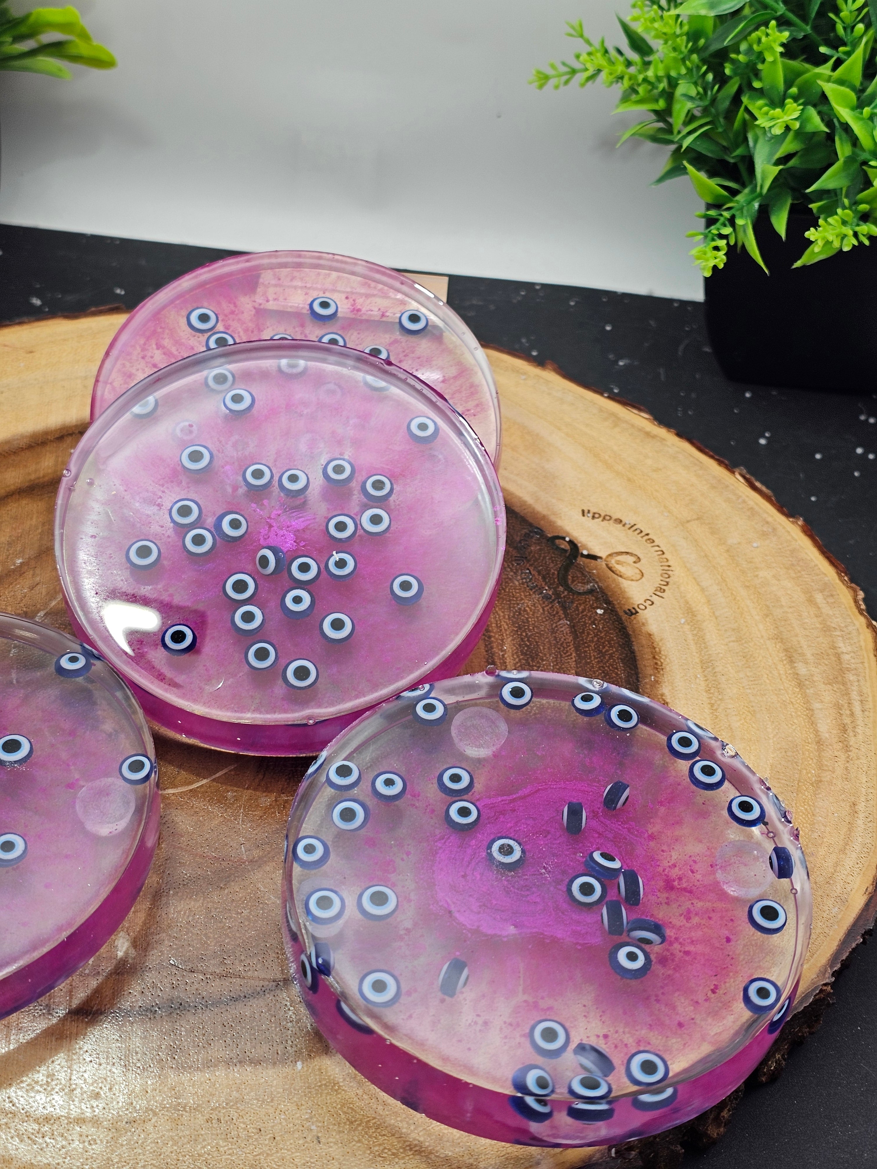 Lucky evil eye coaster set by CrystalCloud Company