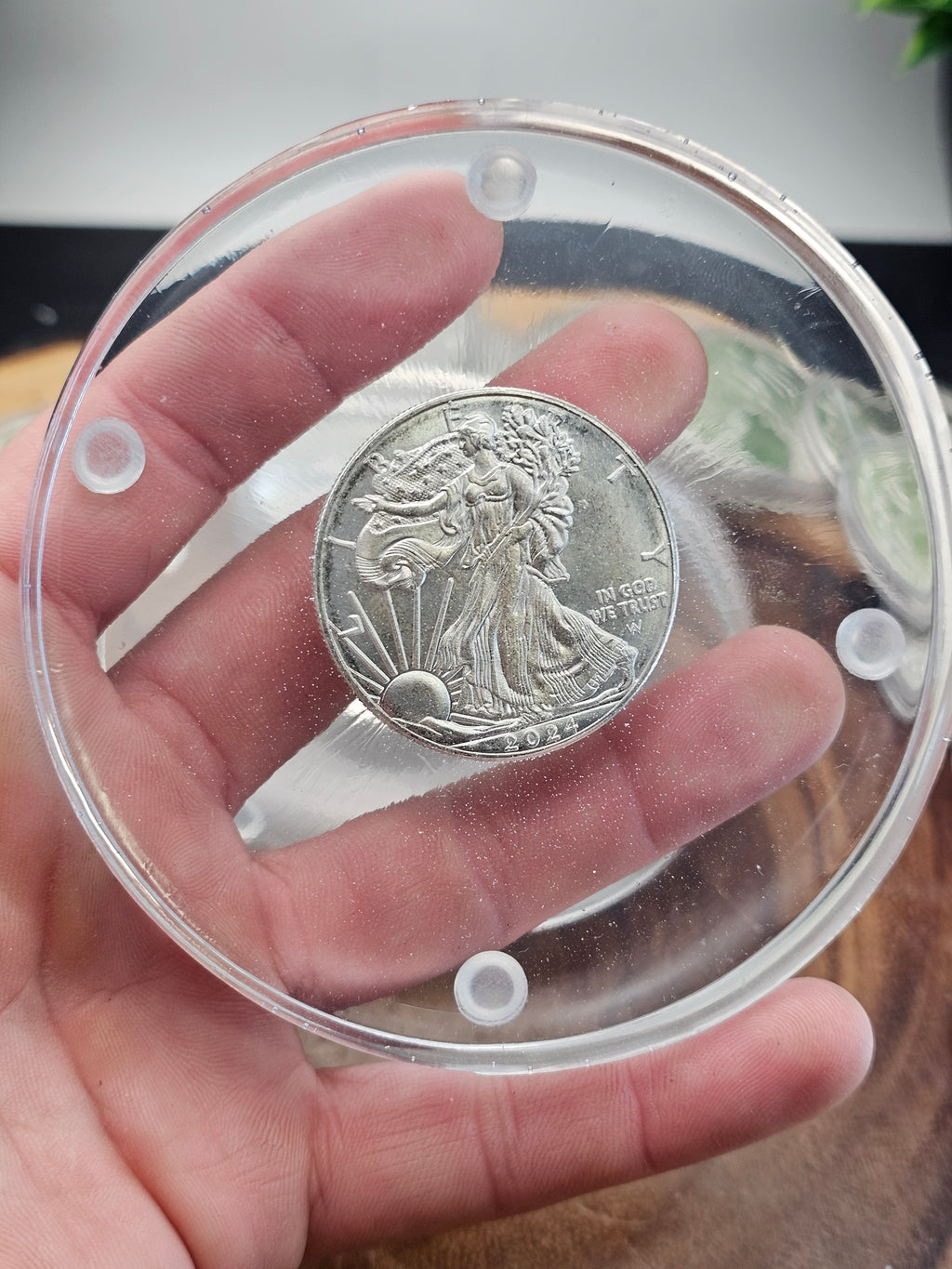 Silver Dollar coaster set 4pcs by CrystalCloud Company