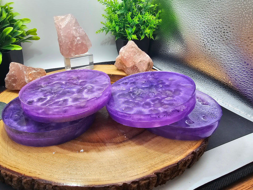 Purple rose quartz coaster set by CrystalCloud Company