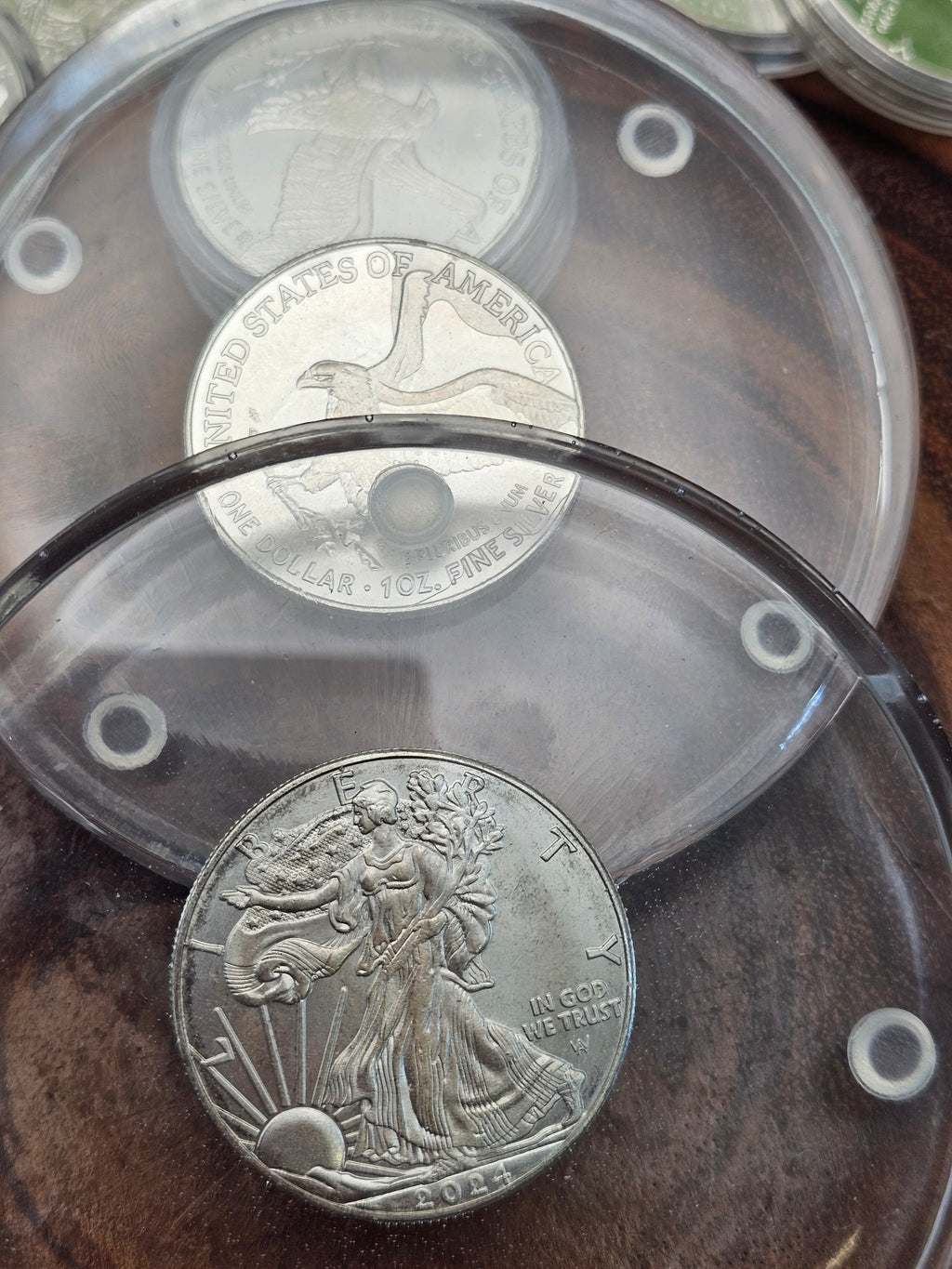 Silver Dollar coaster set 4pcs by CrystalCloud Company