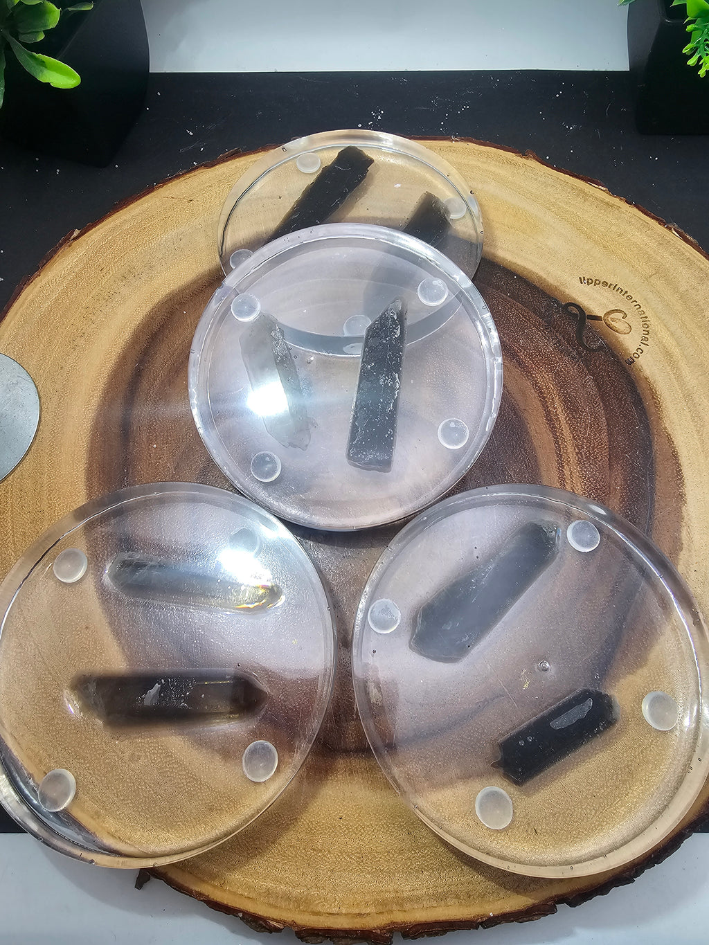 Smoky quartz coaster set by CrystalCloud Company