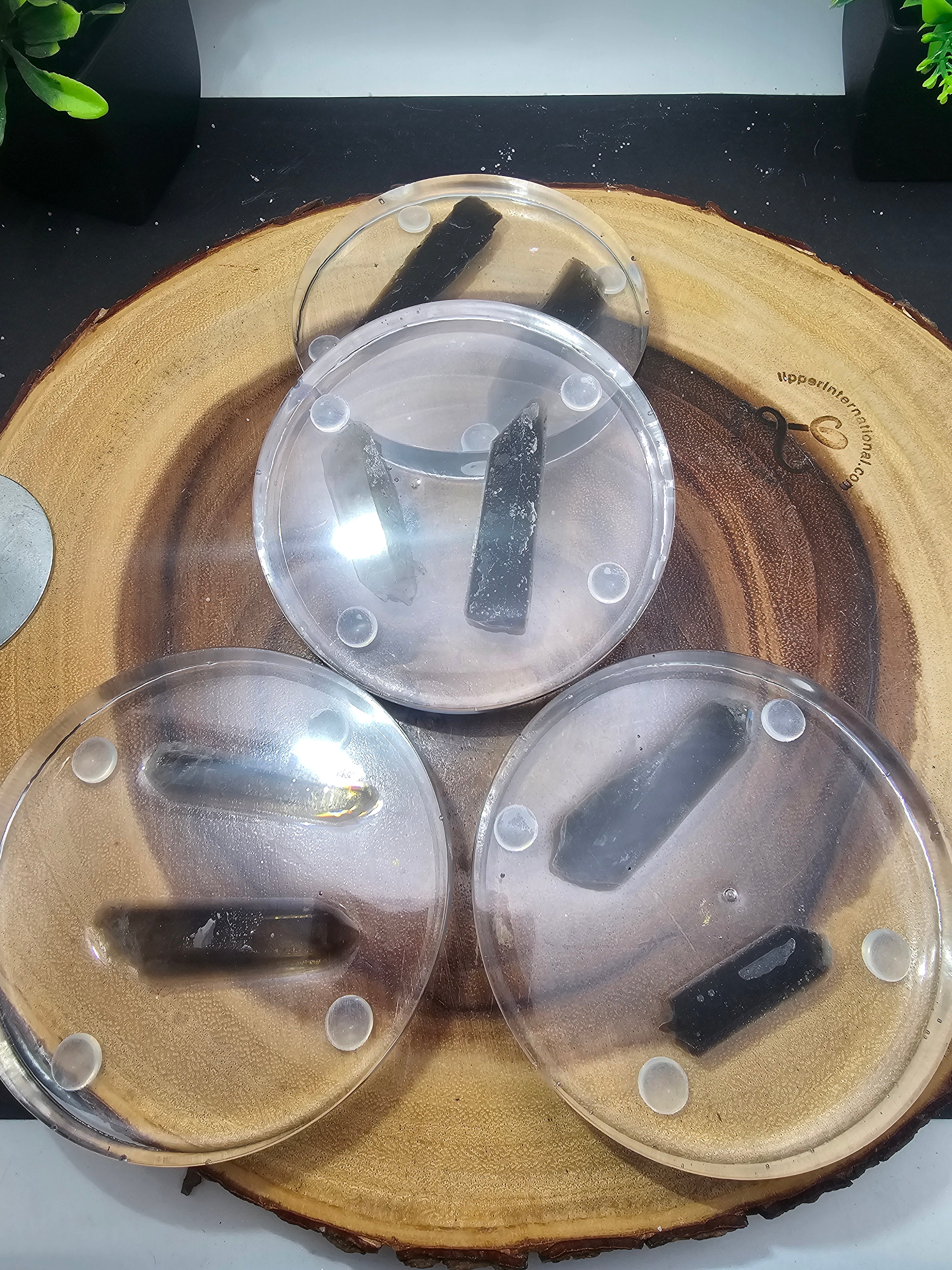 Smoky quartz coaster set by CrystalCloud Company