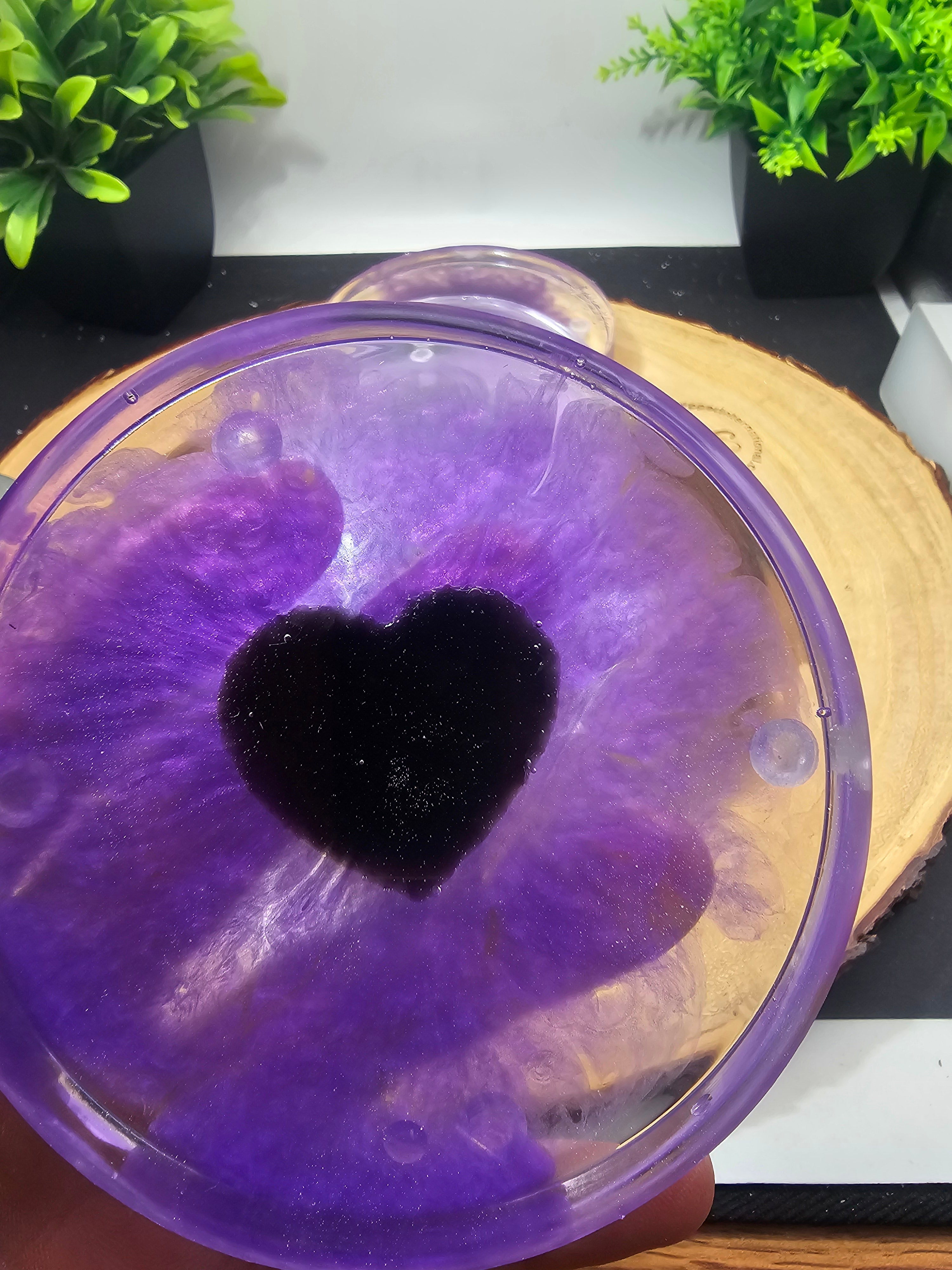 Obsidian heart coasters by CrystalCloud Company