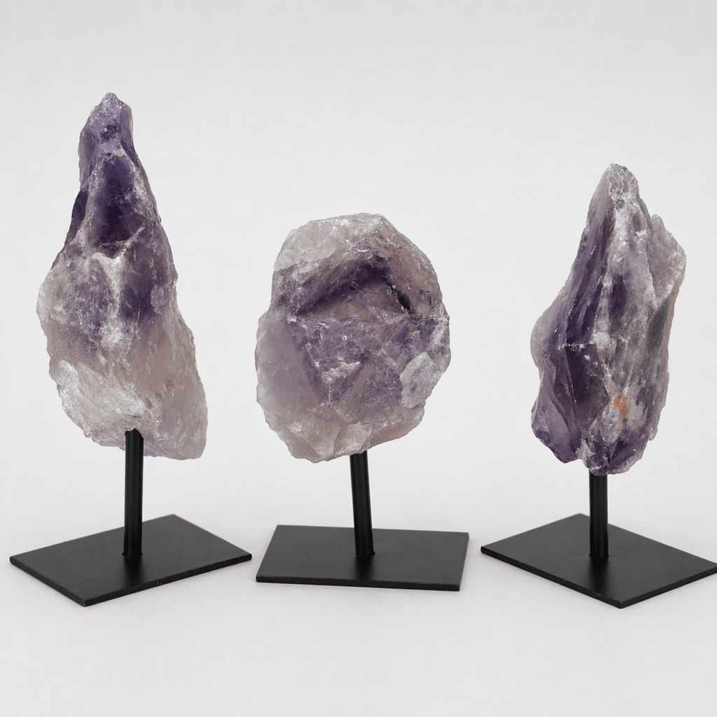 Rough Amethyst on Metal Stand by Crystal River Gems