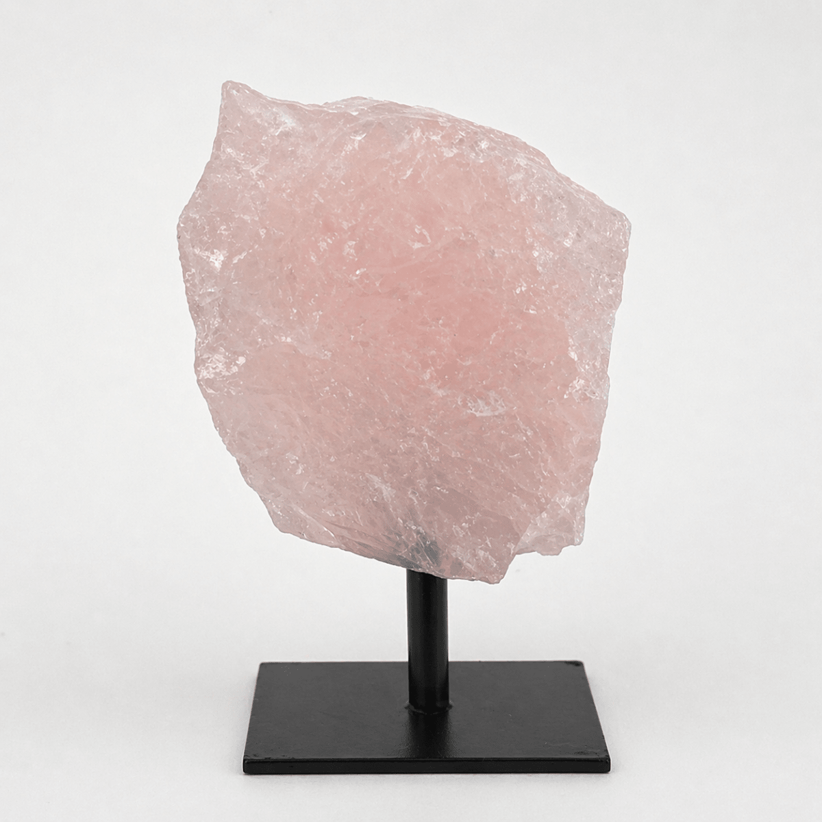 Rough Rose Quartz on Metal Stand by Crystal River Gems
