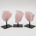 Rough Rose Quartz on Metal Stand by Crystal River Gems