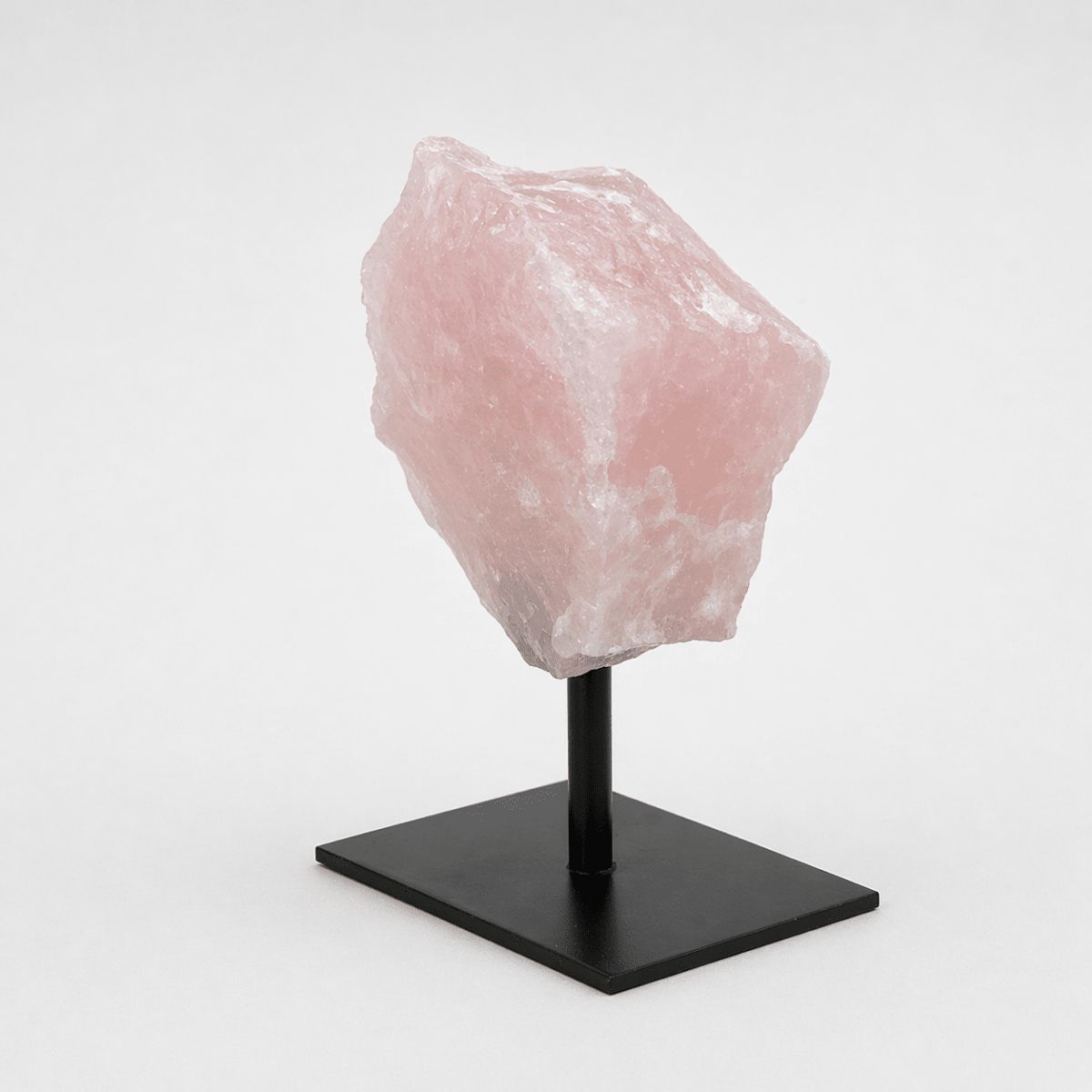 Rough Rose Quartz on Metal Stand by Crystal River Gems