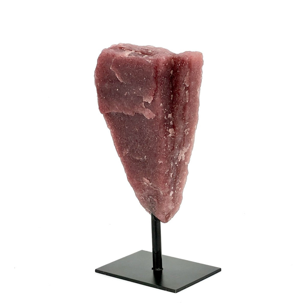 Rough Strawberry Quartz on Metal Stand by Crystal River Gems