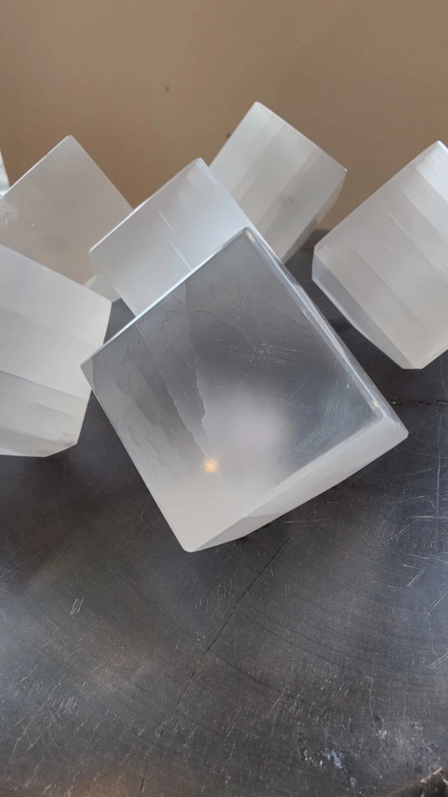 Selenite Standing Cube 5cm by Rare Earth Gallery