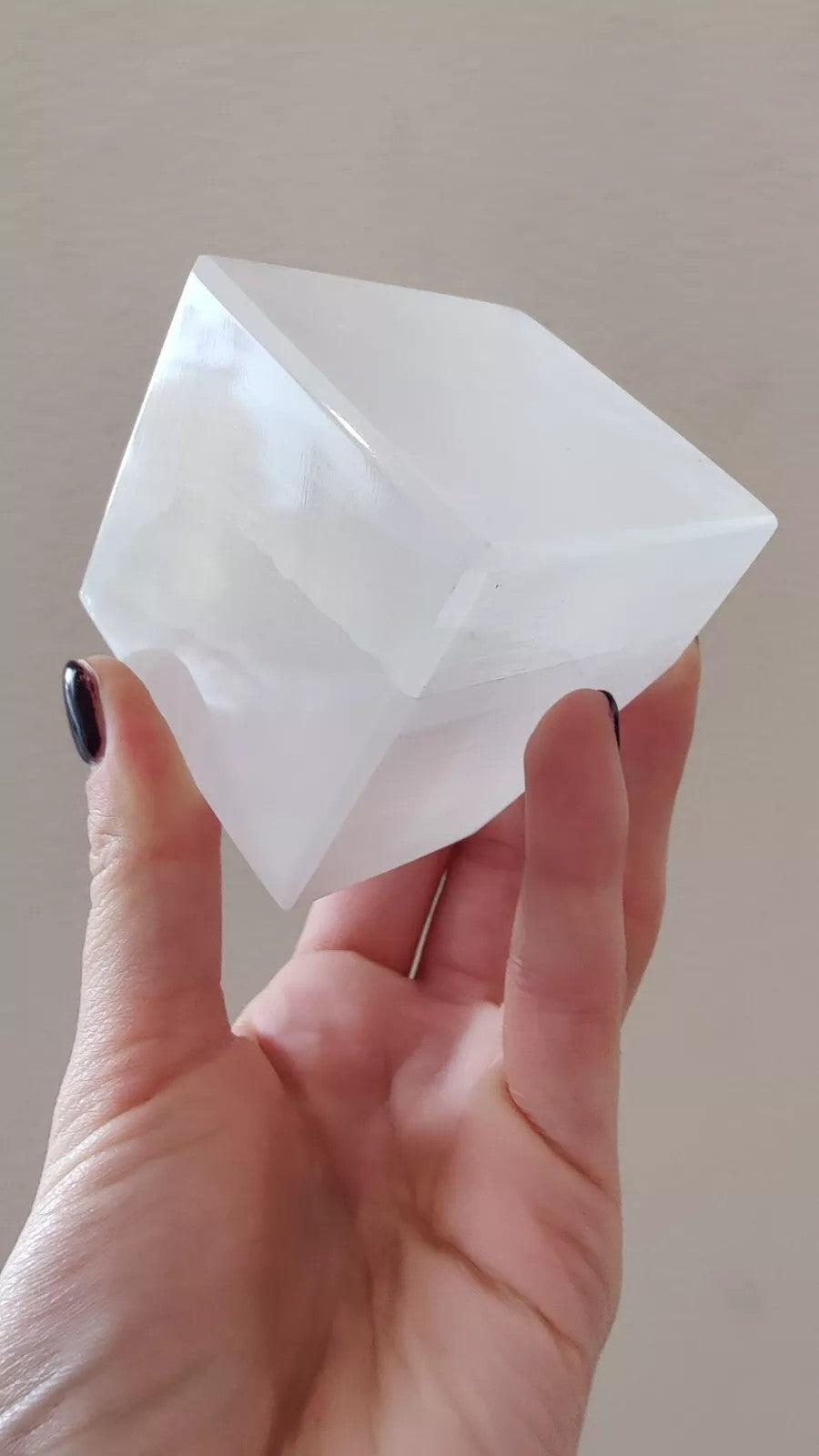 Selenite Standing Cube 5cm by Rare Earth Gallery
