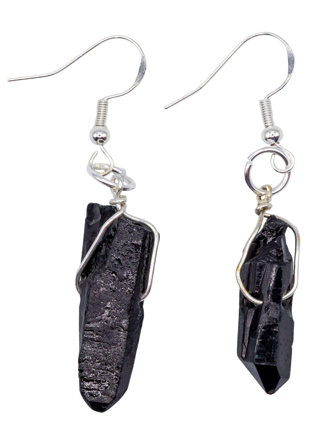 Silver Smoky Quartz Wrapped Earrings by Enchanted Soul