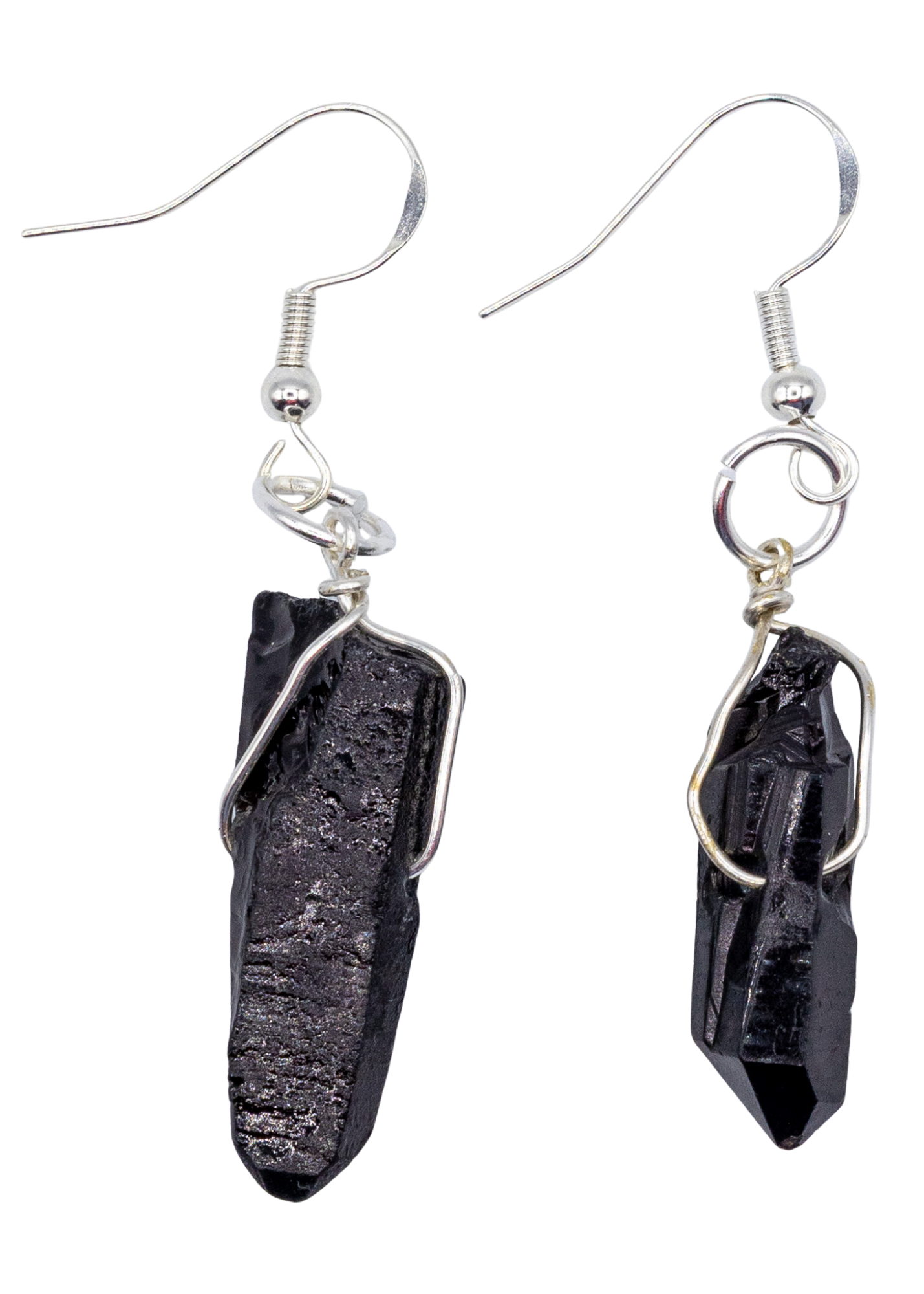 Silver Smoky Quartz Wrapped Earrings by Enchanted Soul
