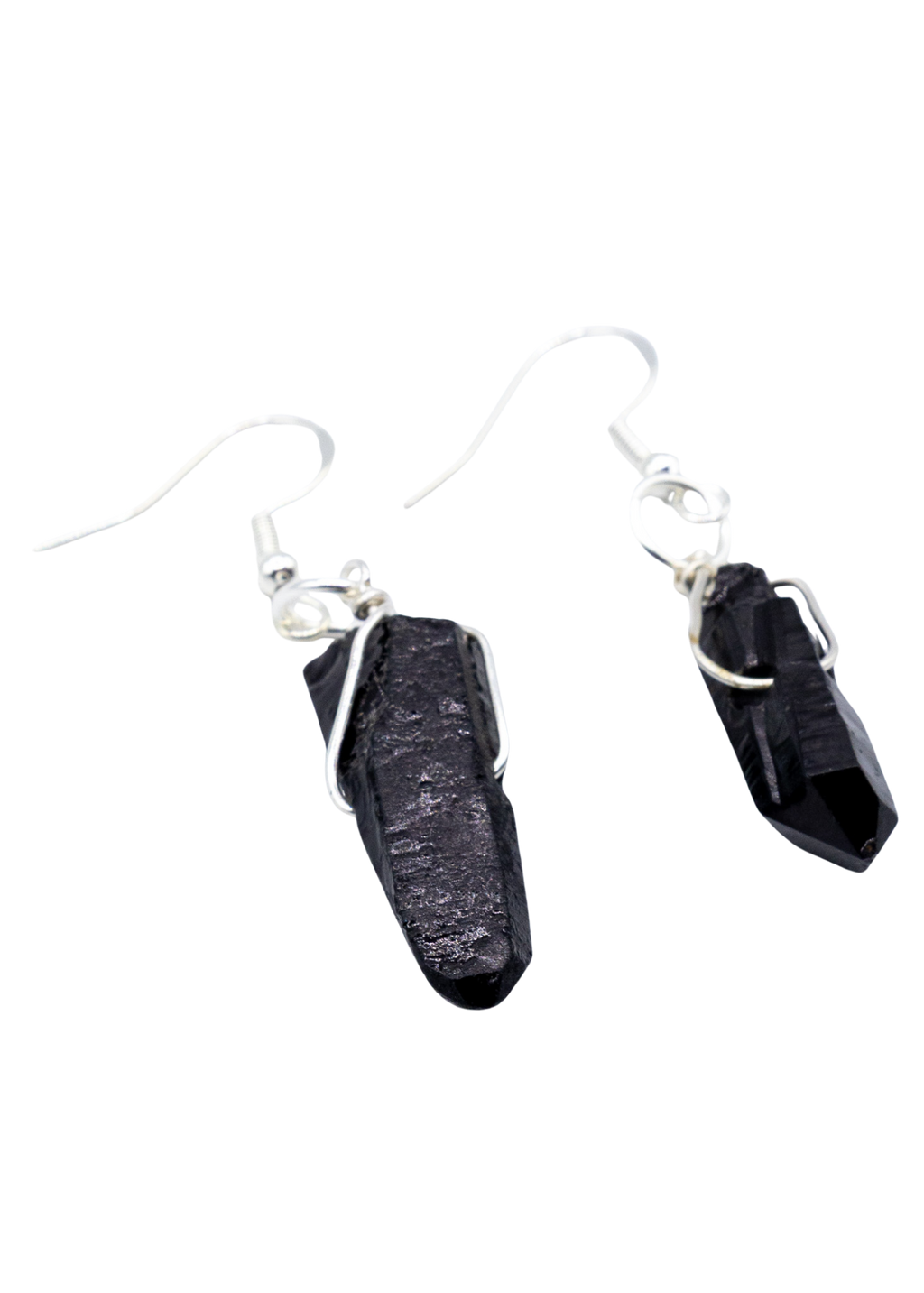 Silver Smoky Quartz Wrapped Earrings by Enchanted Soul