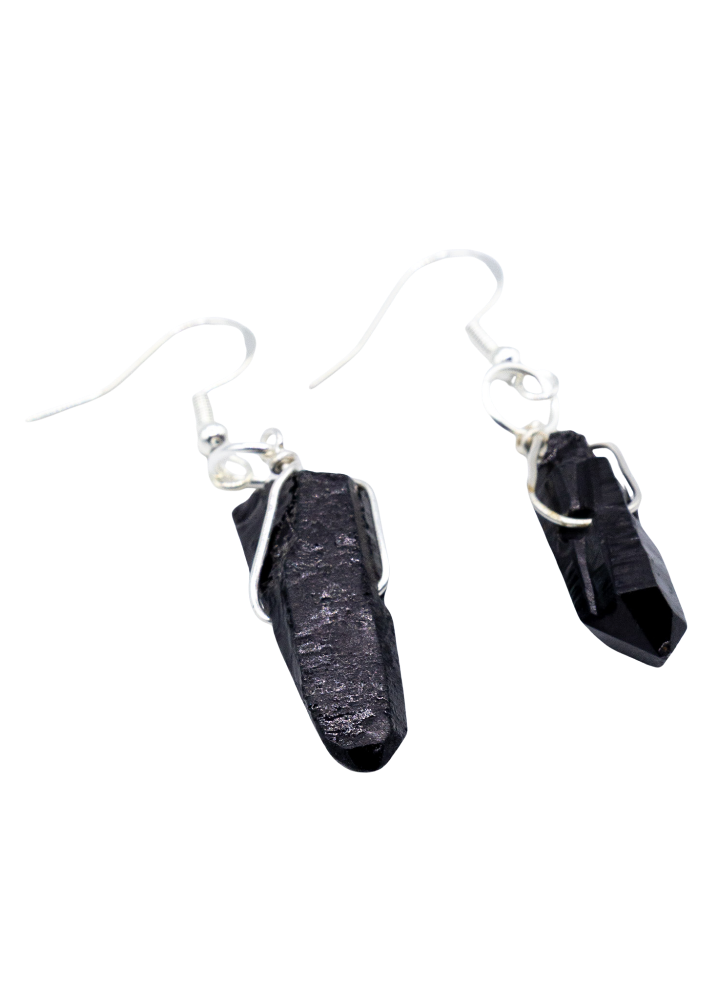 Silver Smoky Quartz Wrapped Earrings by Enchanted Soul